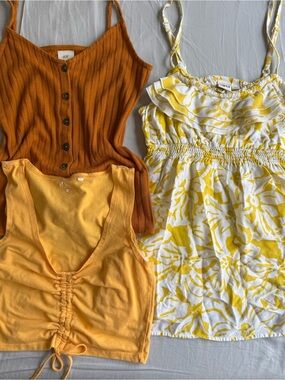 Bundle - Yellow & Mustard Tank Tops cute y2k look! PacSun, H&M, SO
